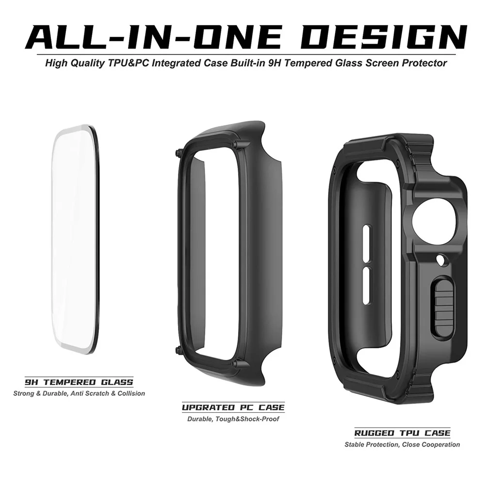 Armor Plastic Case for Apple Watch Ultra Series 8 7 49mm 41mm 45mm Bumper for iWatch 6 SE 5 4 40mm 44mm Frame Protective Cover