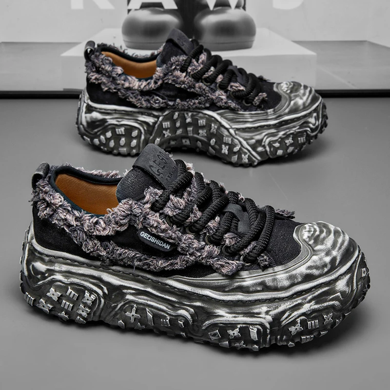 

High Quality Men Canvas Casual Shoes Platform Thick Sole Sneakers Male Walking Shoes Mens Fashion Casual Shoe Trainer Sneakers