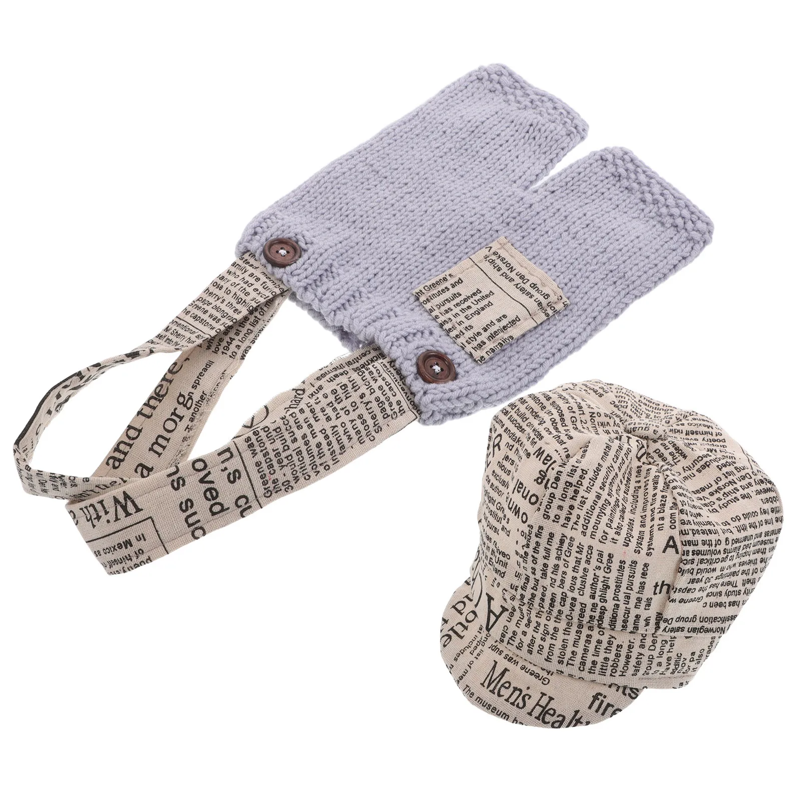 

1 комплект одежды для фотосессии новорожденных, вязаный костюм с газетным принтом для мальчиков, наряд для фотосессии младенцев, комплект для фотосессии малышей