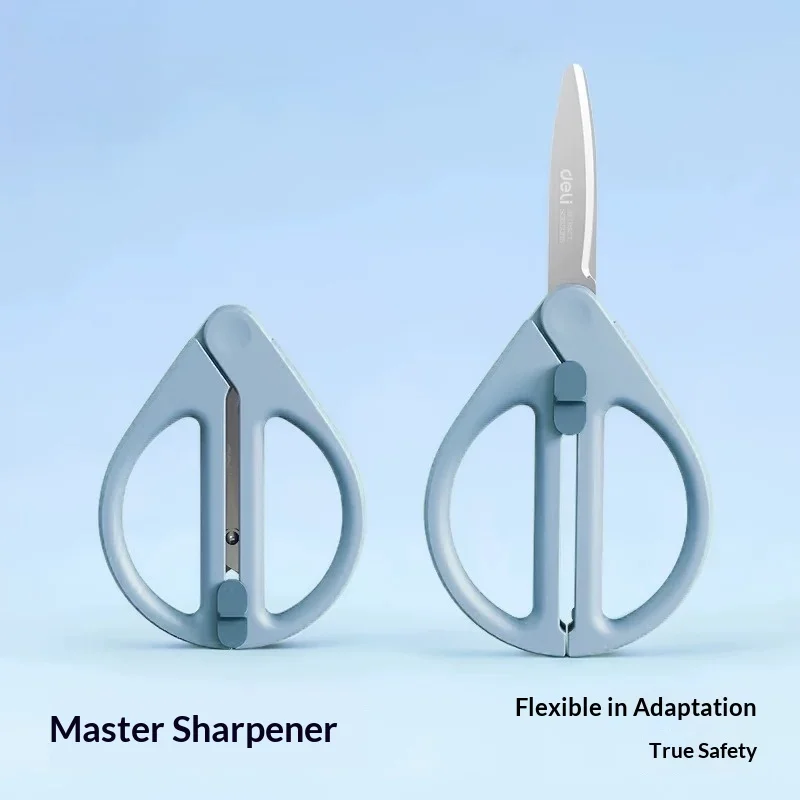 

Retractable Portable Safety Scissors Round Head Stainless Steel 3 Blades for Students DIY Office Travel Package Opener