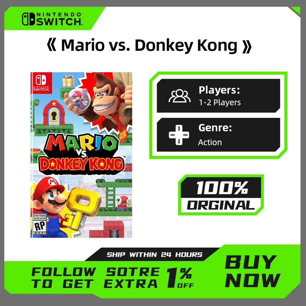 

Mario Vs. Donkey kong - Nintendo Switch Game Deals 100% Original Games Cartridge Physical Card Support TV Tabletop Handheld