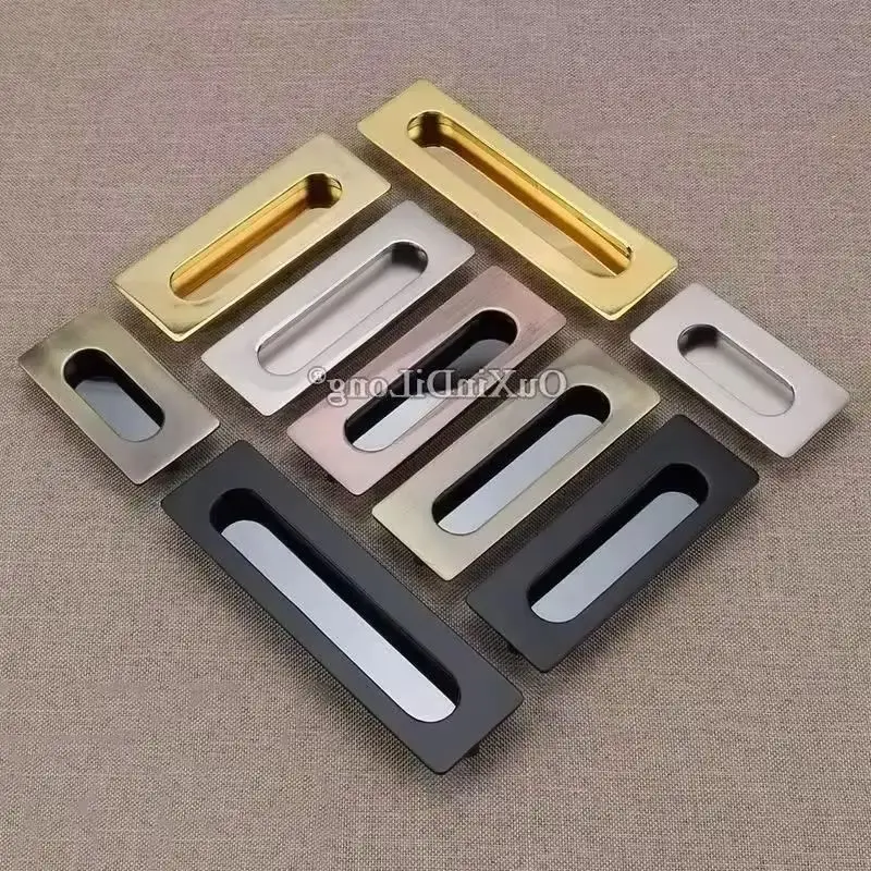 10PCS European Recessed Sliding Door Handles Hidden Invisible Cupboard Wardrobe Cabinet Pulls Handles Furniture Hardware 5Colors