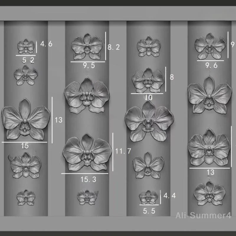 Molde de silicona para uñas con flor de Phalaenopsis 3D, bricolaje, diseño de flor de orquídeas y mariposa dulce, plantilla de manicura, herramientas de molde para decoración de uñas