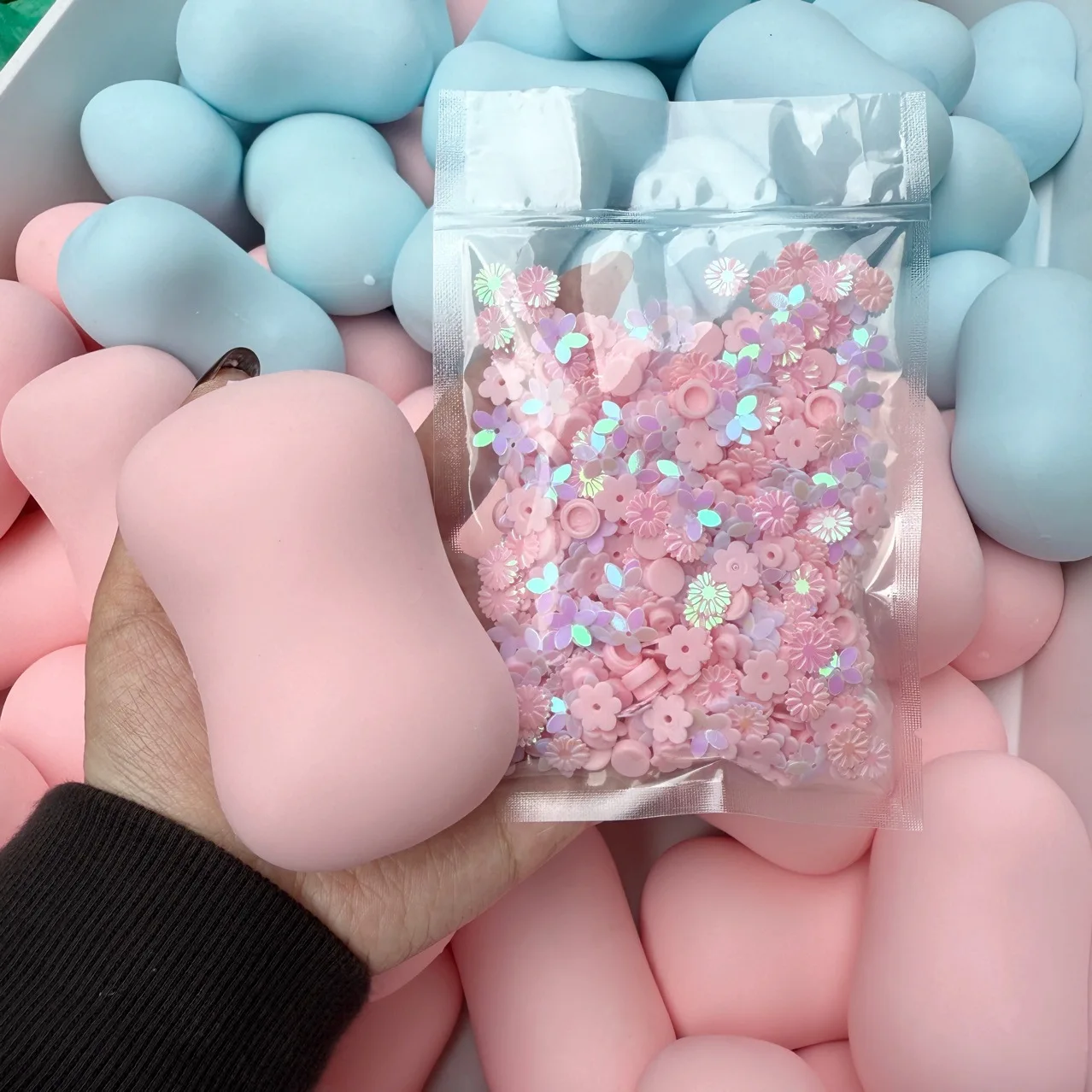 Handgemachter Simulierter Seifen-Stressball - Fidget Squeeze Ball Runder Block Gefüllt ASMR Erwachsenen-Angstlinderungsspielzeug