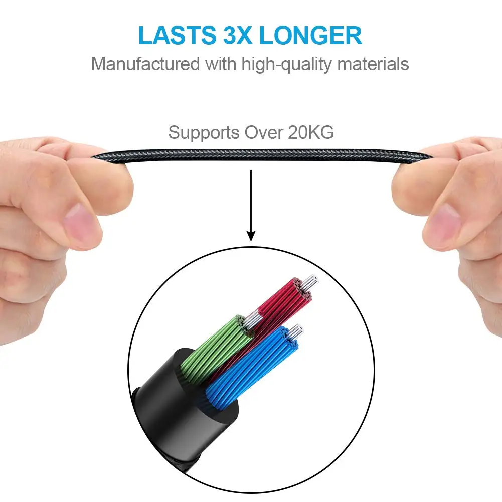 OFC сменный нейлоновый Плетеный Aux 3,5 мм кабель удлинитель для наушников Sennheiser HD6 Mix HD7 HD8 DJ