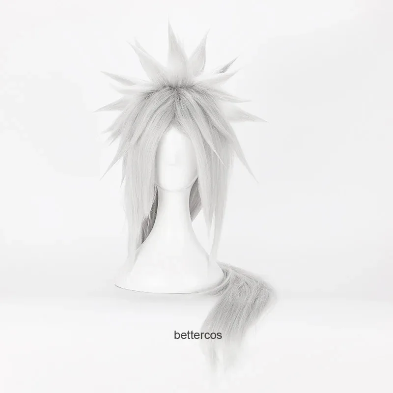 

Jiraiya Cosplay 100cm Long Silver Grey Heat Resistant Synthetic Hair + Wig Cap ZCV;'6G;'GD