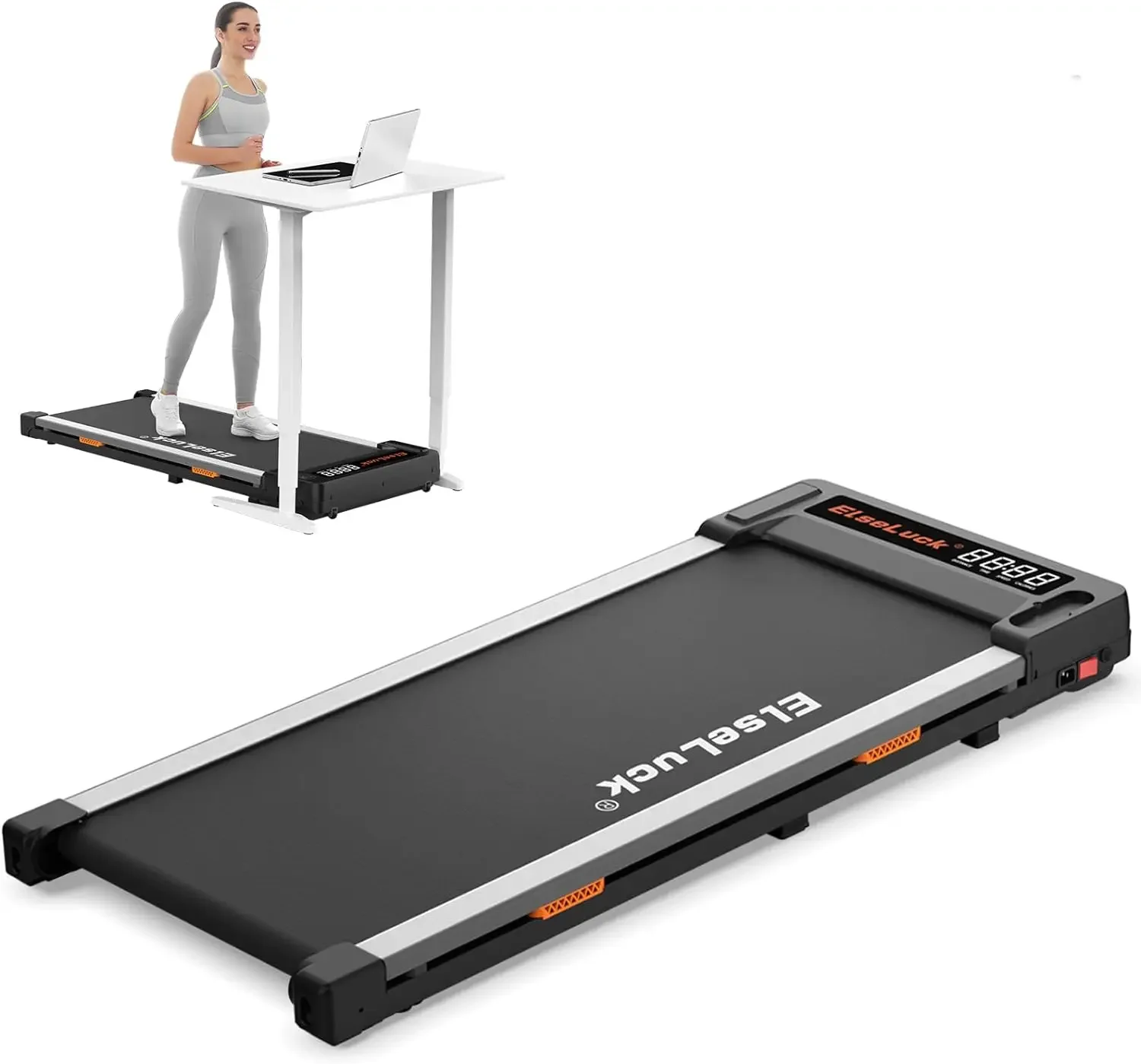 Walking Pad, Under Desk Treadmill for Home Office, 2 in 1 Portable Walking Treadmill with Remote Control