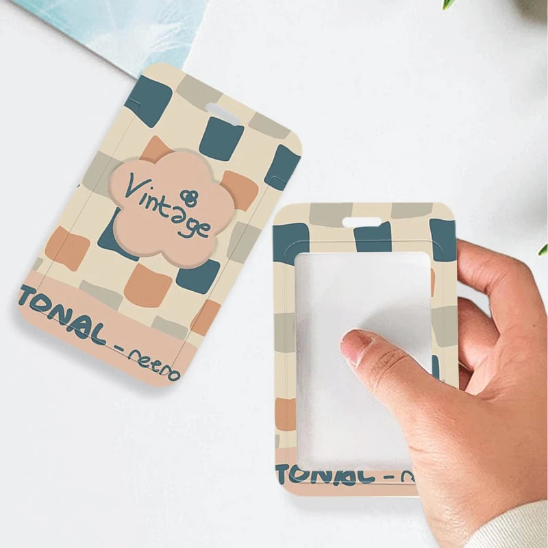 منقوشة حامل بطاقة الشبكة الائتمان بطاقة الهوية شارة حقيبة حافلة بطاقة واقية الرجال العمل أوراق الاعتماد هدية حامل شارة المرأة #5