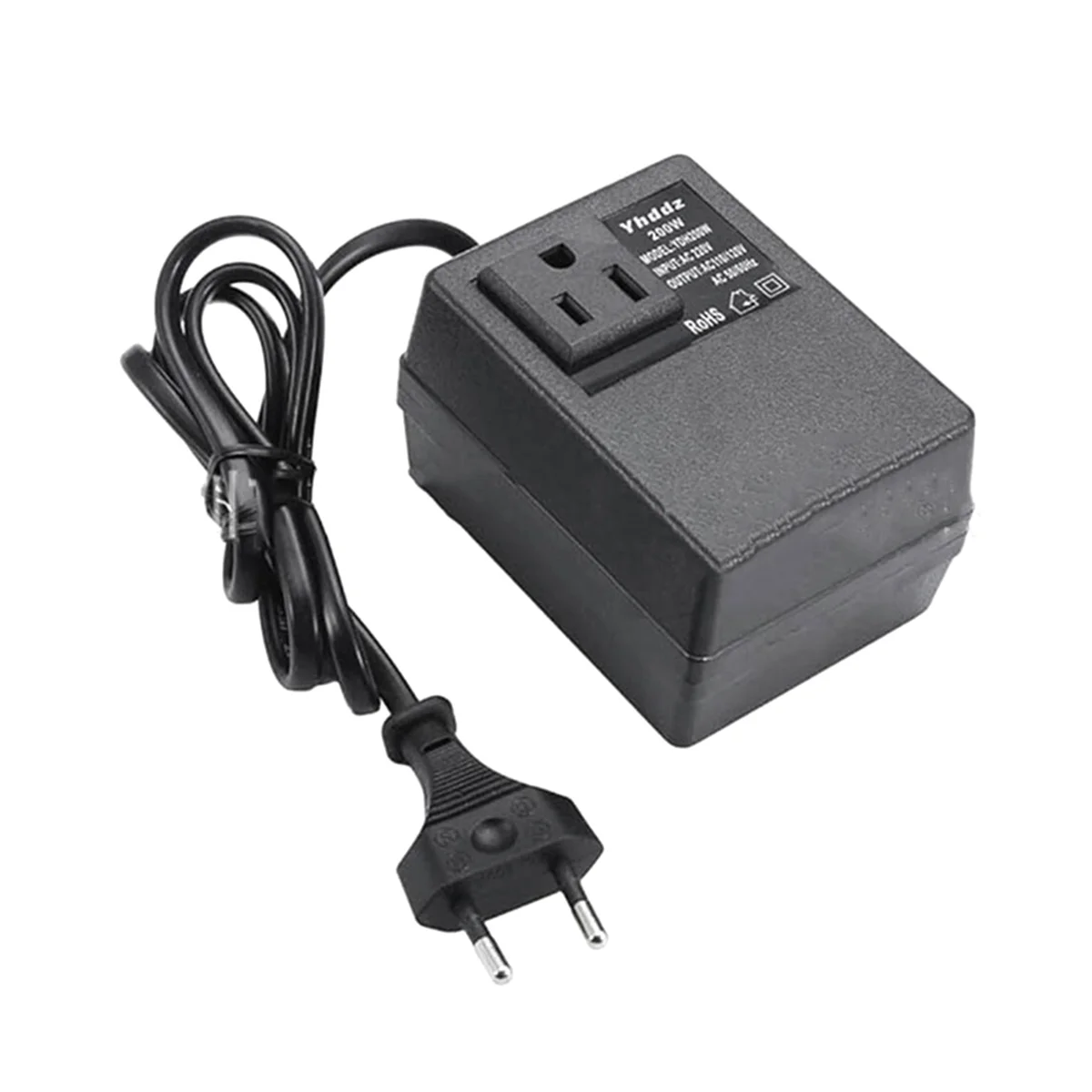 A40I 200W Voltage Converter Transformer EU to US - Step-Down Transformer 220V to 110V Single Phase Travel Adapter EU Plug