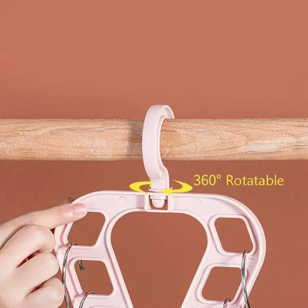 1PC 9-Hole Space-saving Magic Clothes Hanger Closet Organizer Multi-functional 360° Rotating Magic Hanger Drying Racks