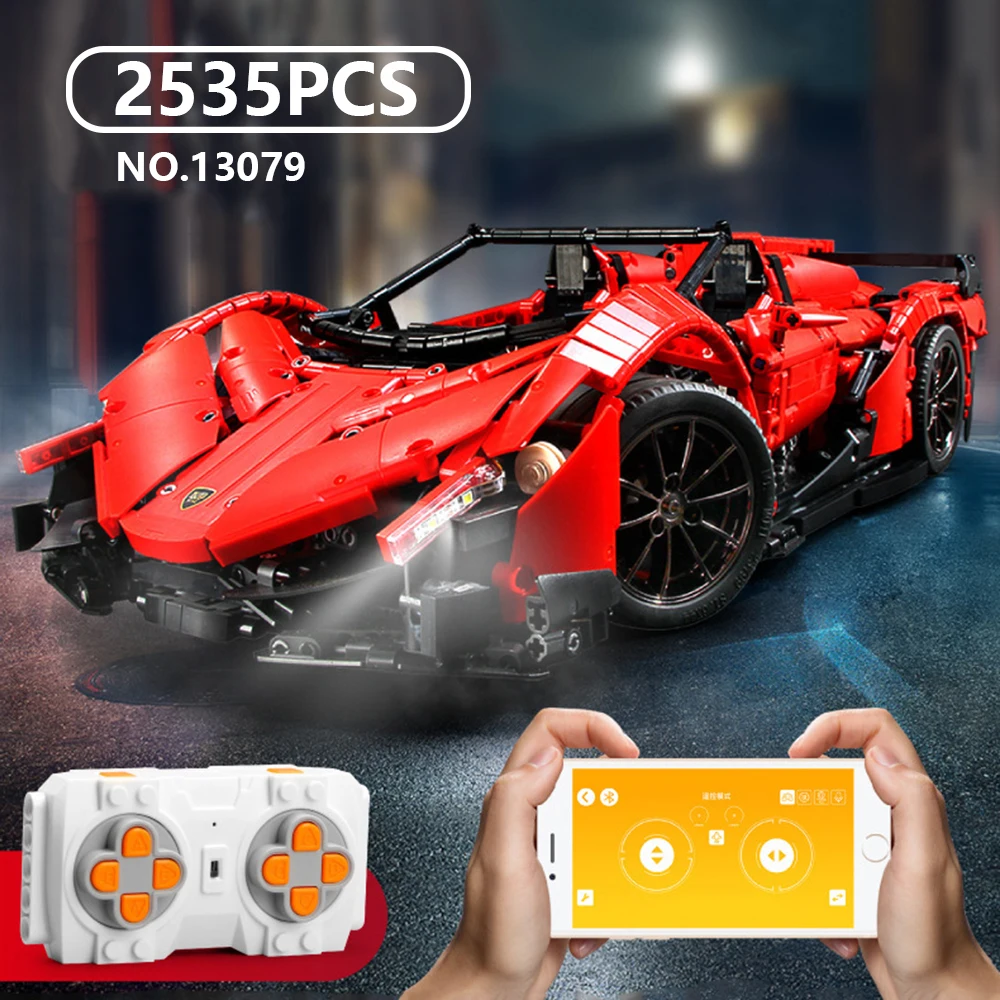 

Remote Control APP Programming Supercar Model Building Blocks Assembly Sports Car Toy for Adults and Kids