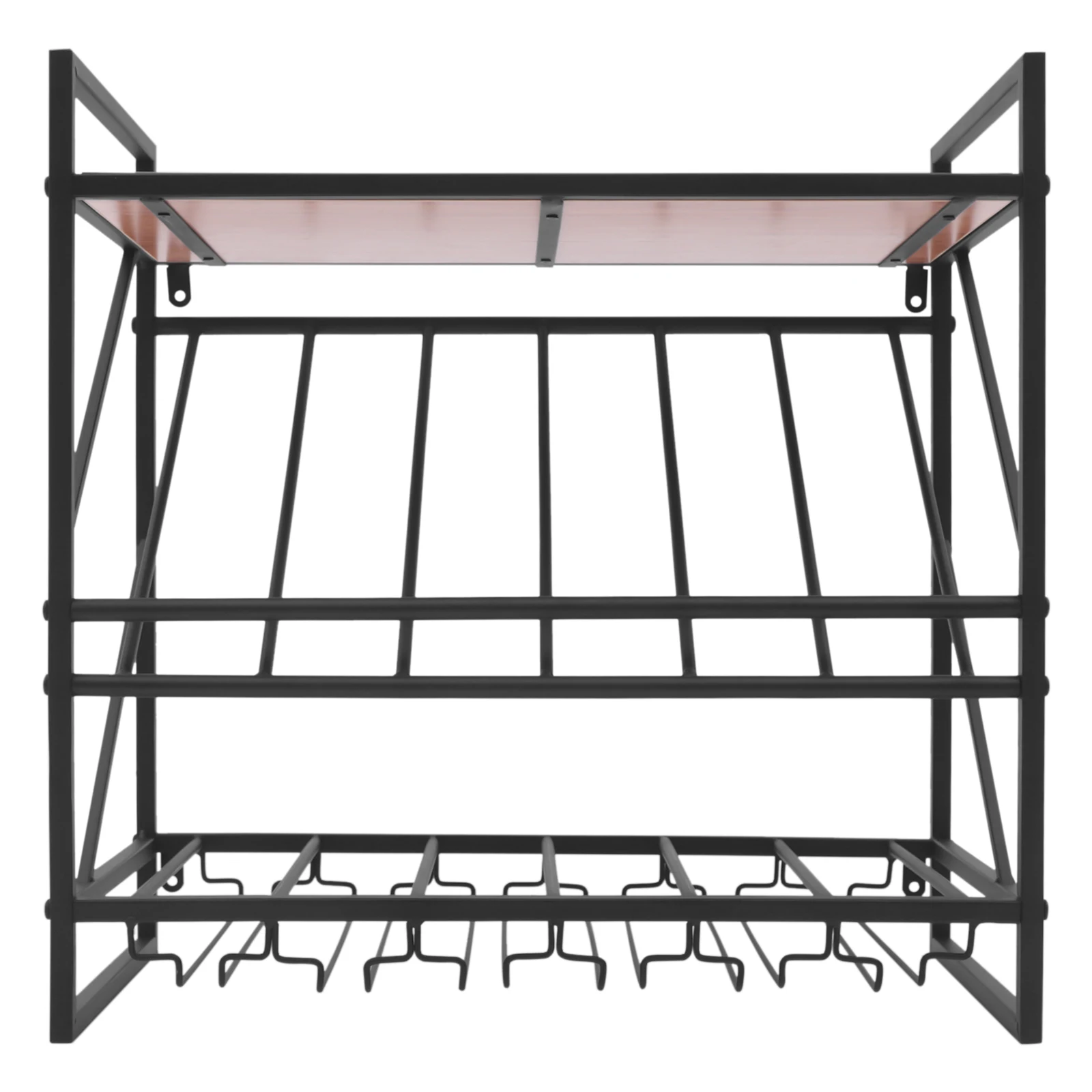 

Three Tier Wine Rack Black Wall Mounted Metal Rack Wine Bottle Display Shelf