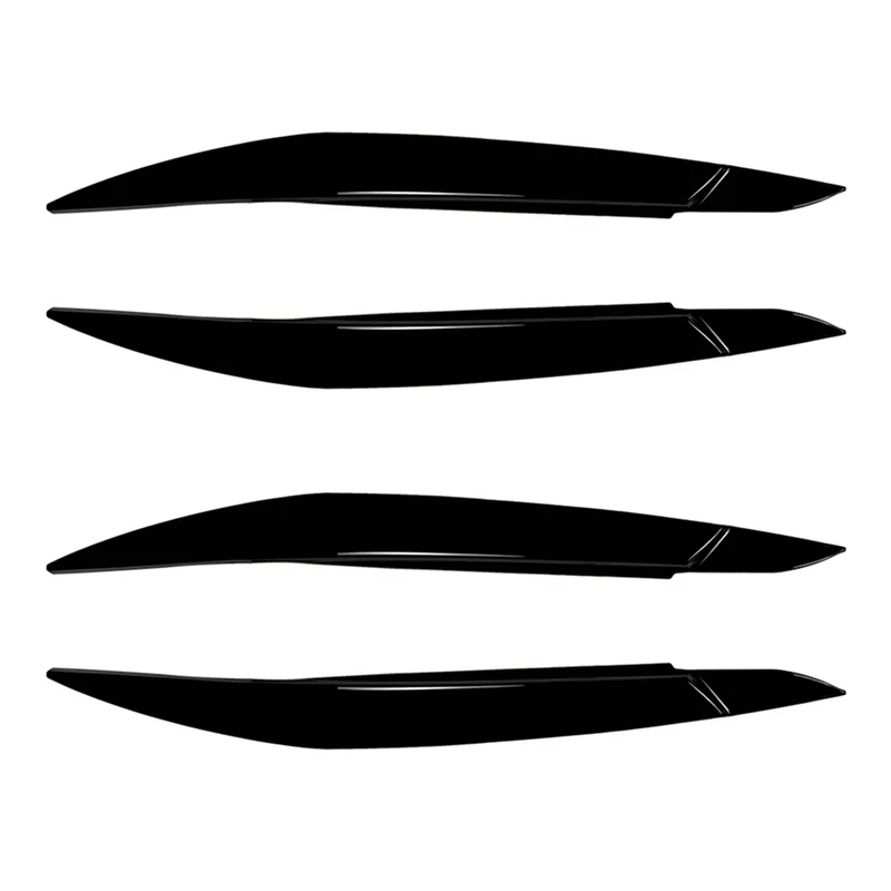 

ABOK-4X Car Headlight Lamp Eyebrows Cover Trim For BMW X6 E71 2008-2014 Car Headlight Eyelids Lids Gloss Black