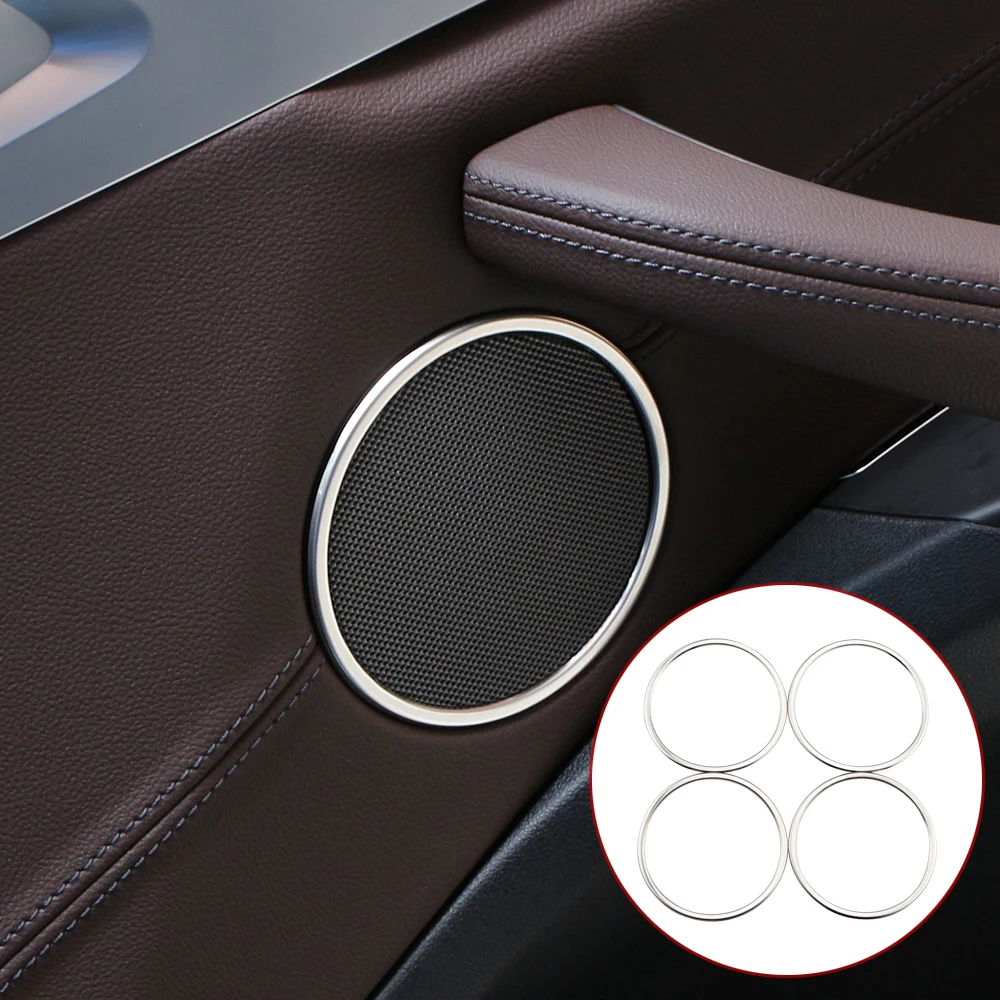 4Pcs Car Door Audio Speaker Cover Trim for BMW X3 G01 X4 G02 2018 - 2023 Stainless Steel Sticker Interior Accessories