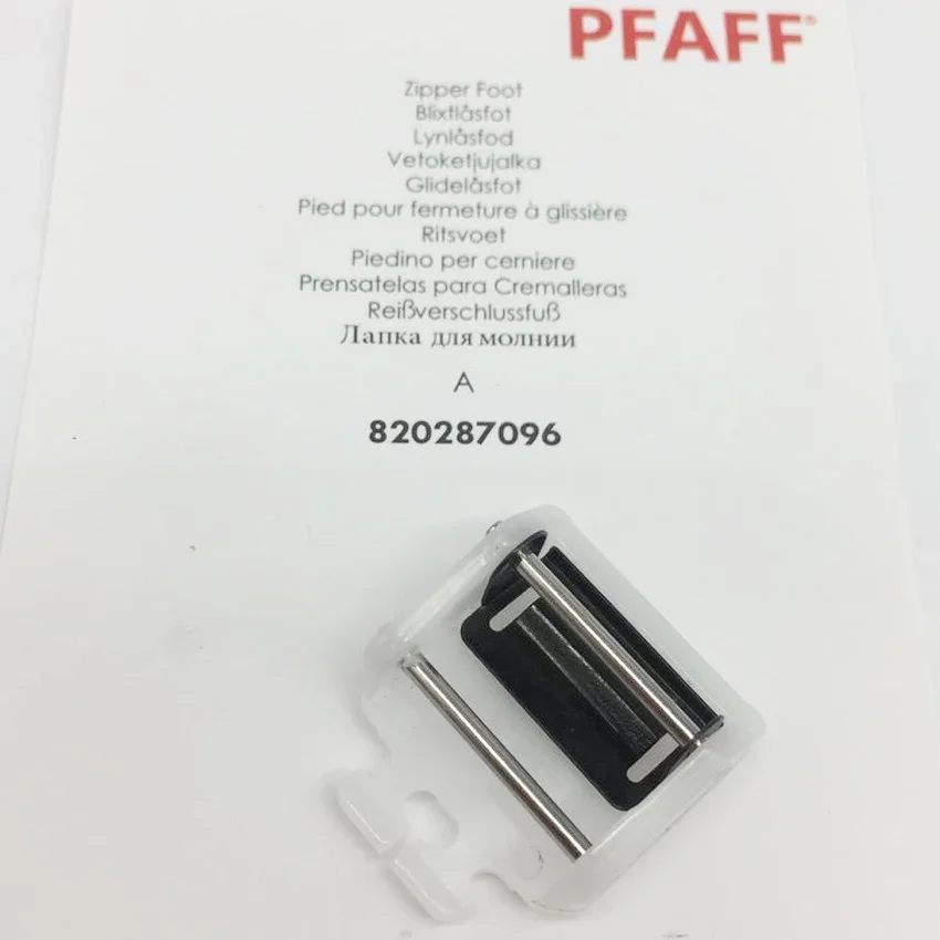 Piede con cerniera # 820287096 # 98- 694404 -00 Per macchina da cucire Pfaff modello 1027 Tipmatic, 1147, 301 Hobby, 303 Hobby, 307, 309 Hobby