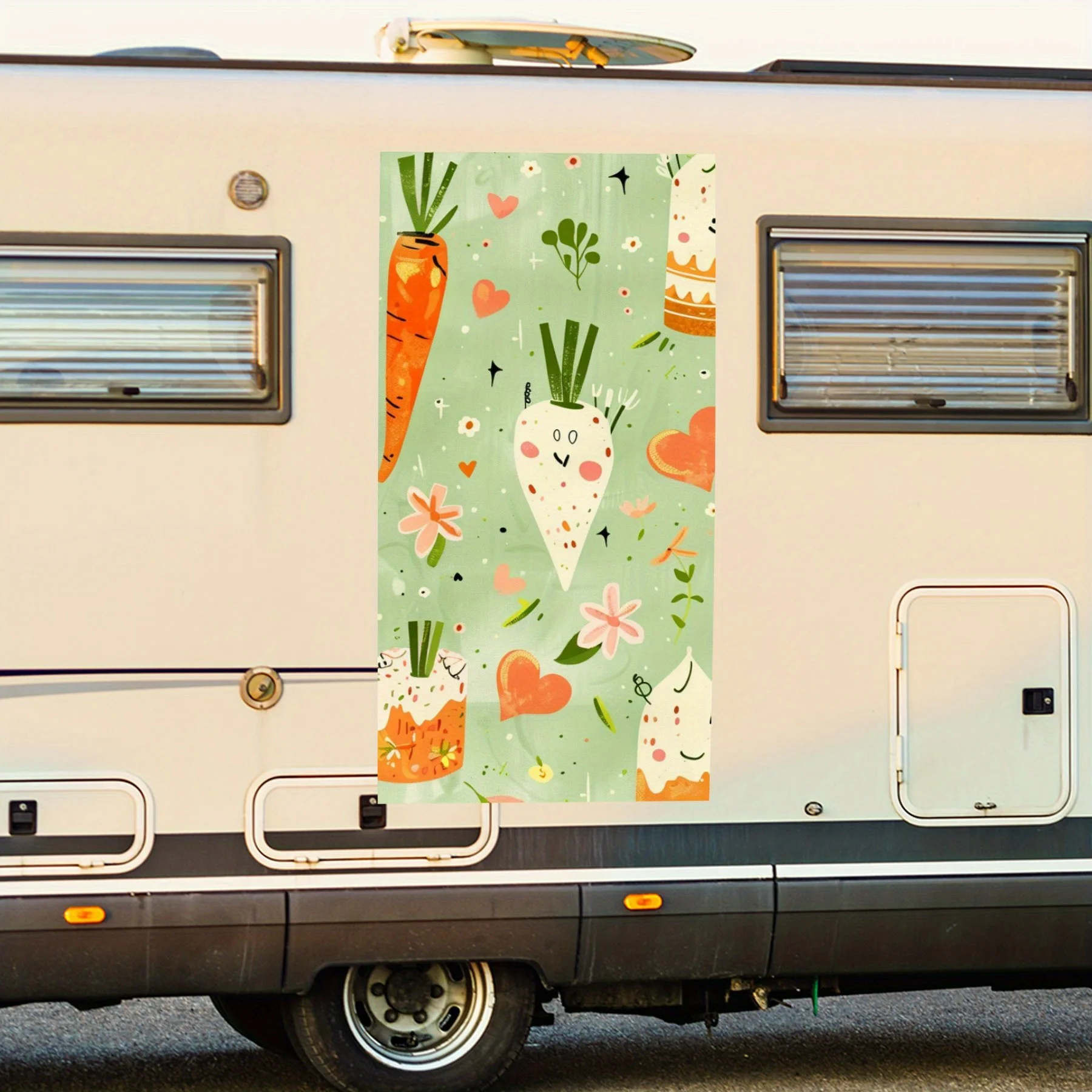 

Автомобильная наклейка с пасторальным узором, виниловая наклейка для двери автомобиля на колесах, водонепроницаемые самоклеящиеся виниловые наклейки, защита украшений