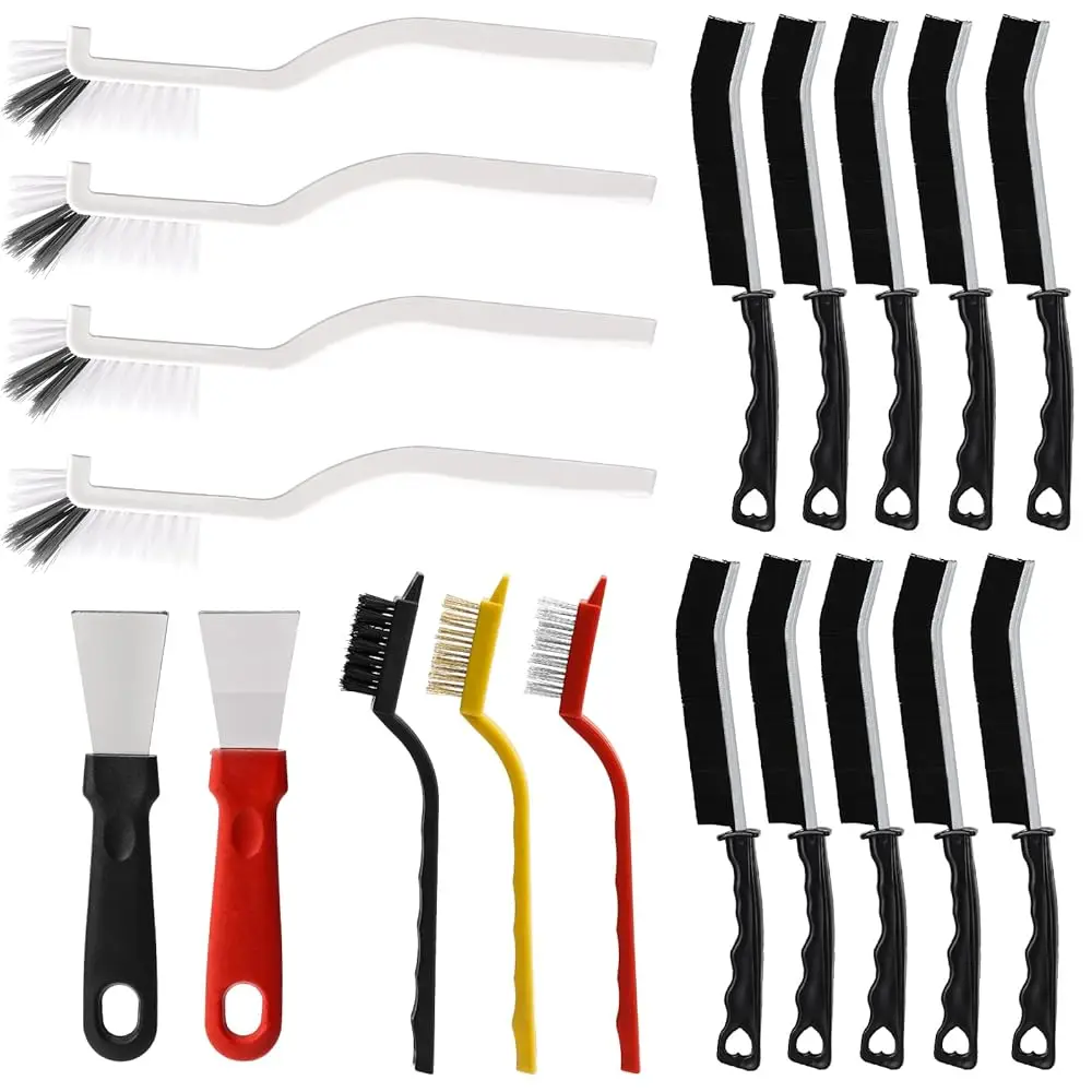 

Набор из 19 щеток для чистки щелей, с жесткой щетиной, для кухни, ванной, углов, швов, раковин, чашек, посуды