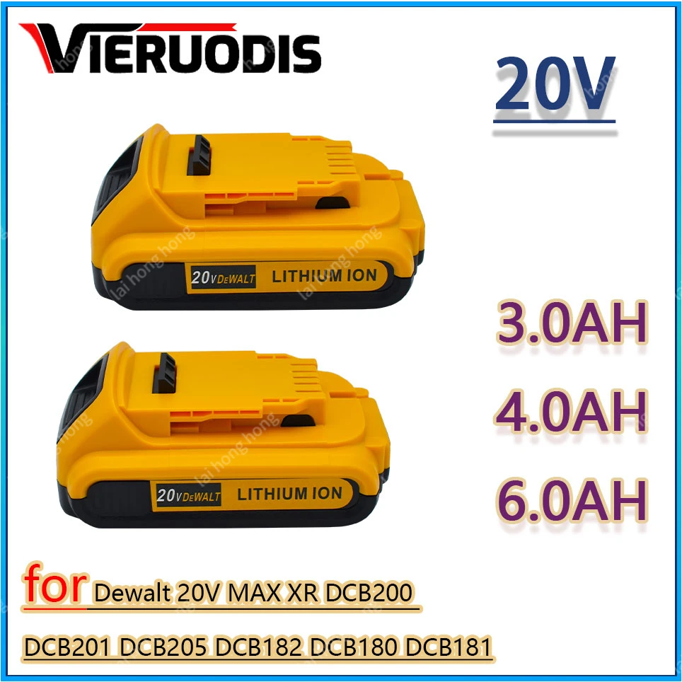 20V Electric Eplacement Battery 3000mAh/4000mAh for 18V/20V for DeWalt Tools DCB205 DCD74 DCB201 DCG412 DCD740 DCB203 Etc