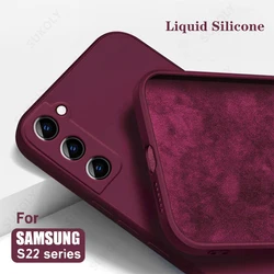 Capa de silicone líquido para Samsung Galaxy, Capa macia, Camera Protect, S24 Ultra, S23, S22 Ultra, S23, S21 FE, A52, A54, A53, A51, A55, 5G