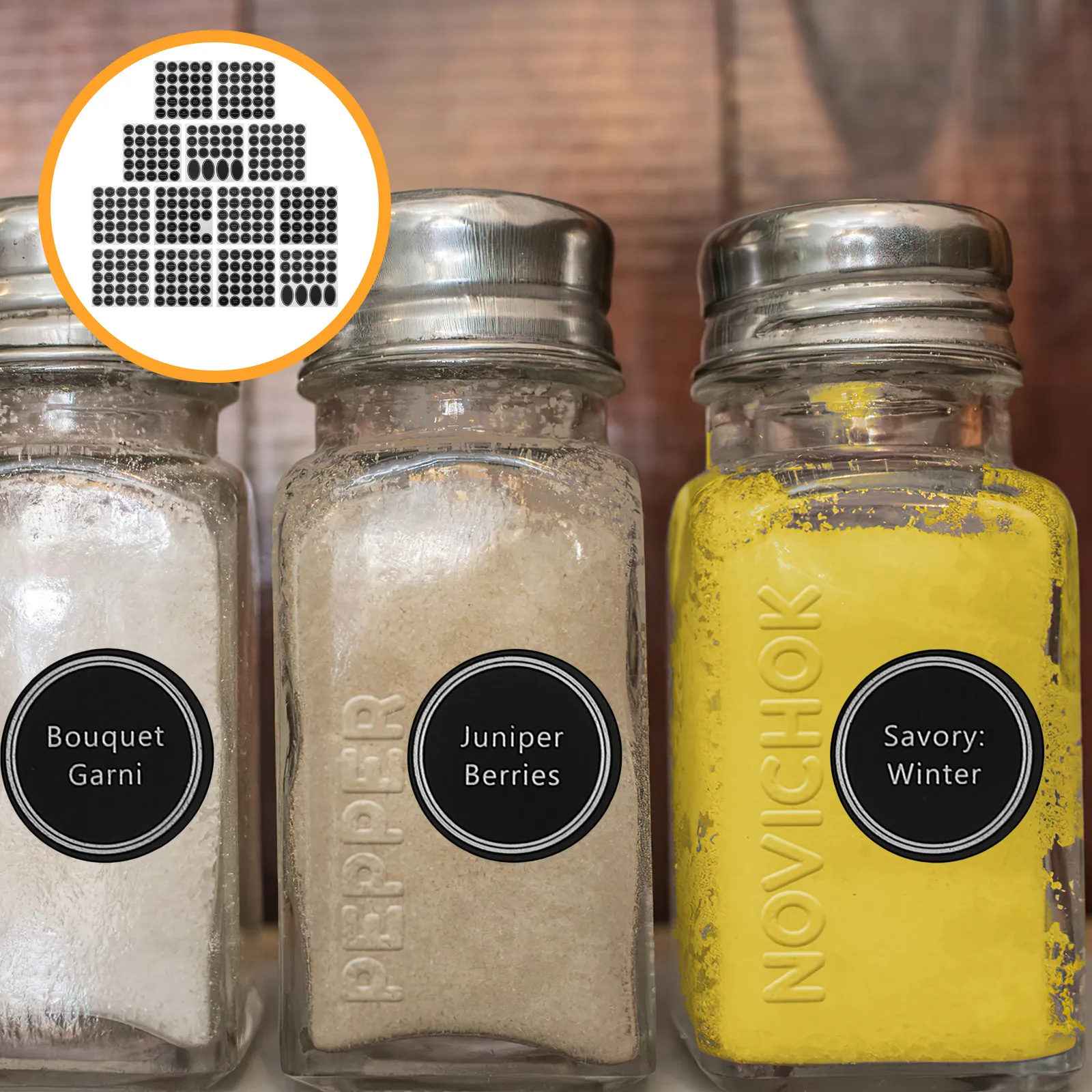 

13 Sheets Creative Chalkboard Stickers PVC Washable Reusable Jar Labels Pantry Spice Canister Baking Ingredient Organization