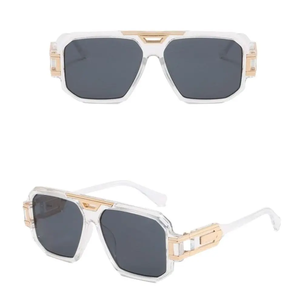 Party Square Full Frame Sunglasses Large Frame Oversized Anti-UV Glasses Street Style PC Retro HD Sunglasses Men