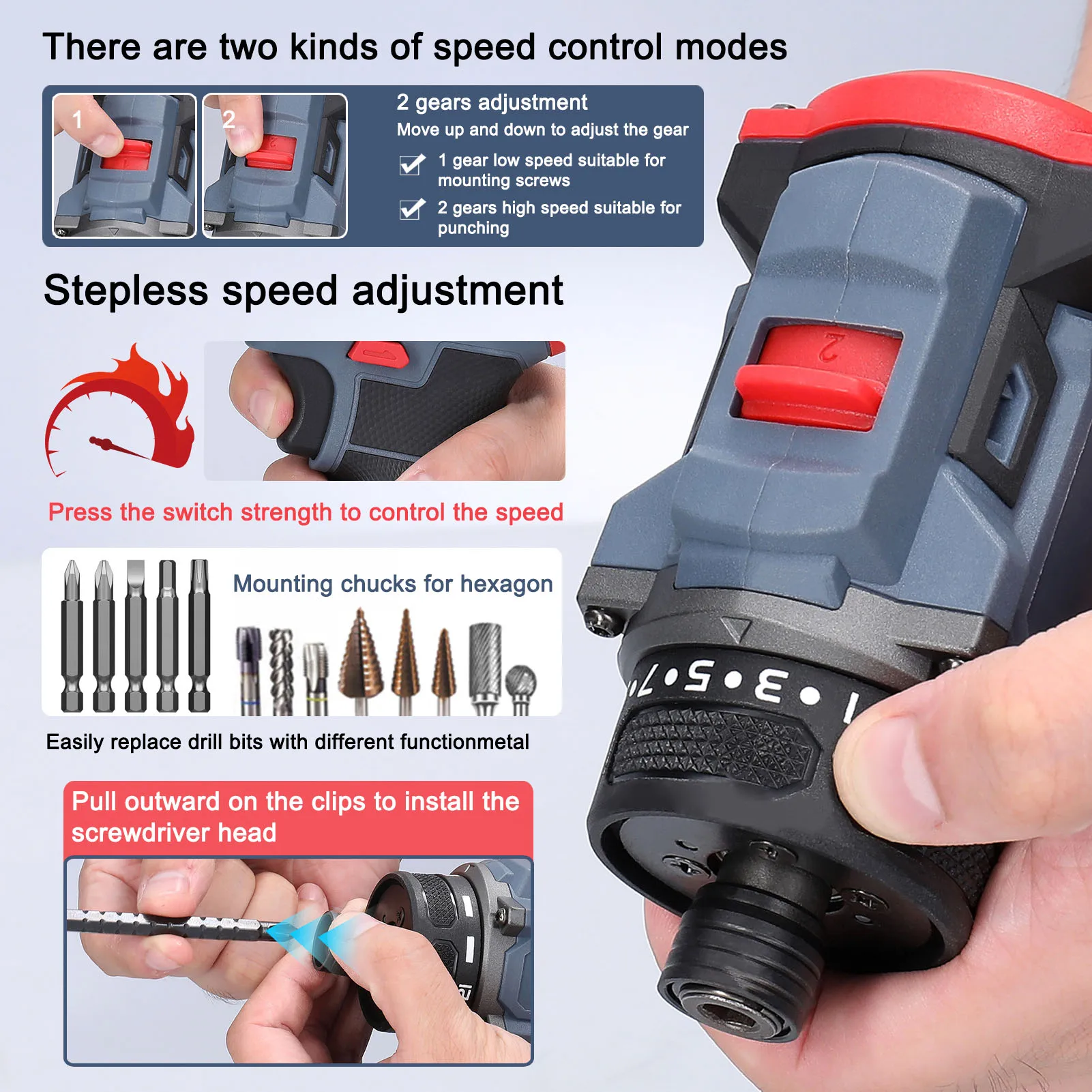 16.8V Brushless Electric Screwdriver 45Nm Multi-function Practical Home Appliance And Furniture Installation Tool