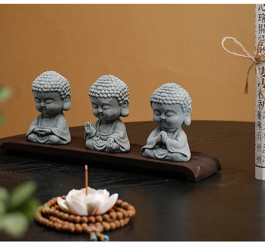 Chinese style small Buddha statue ornaments Tathagata tea pet creative fish tank landscaping desktop decoration wedding gifts