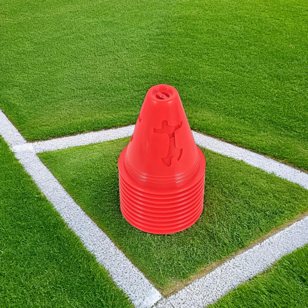 

Набор из 10 универсальных пластиковых конусов для тренировок по футболу, регби, волейболу, для отработки ловкости и развития навыков, цветные спортивные маркеры