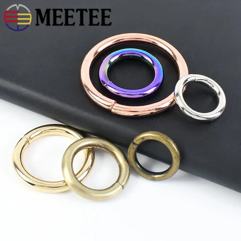 5/10pcs Meetee 16-50mm Metal D O Rings Buckles Dog Collar Clasp Clips Buckle Bag Strap Belt Clothes Hat Parts Accessories