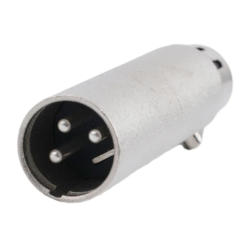 3 Pin To 5 Pin Converter 3 Pin XLR To 5 Pin DMX Or 5 To 3 Converter 73mm XLR 5 To 3 Adaptor Connector Replace Replacement Silver