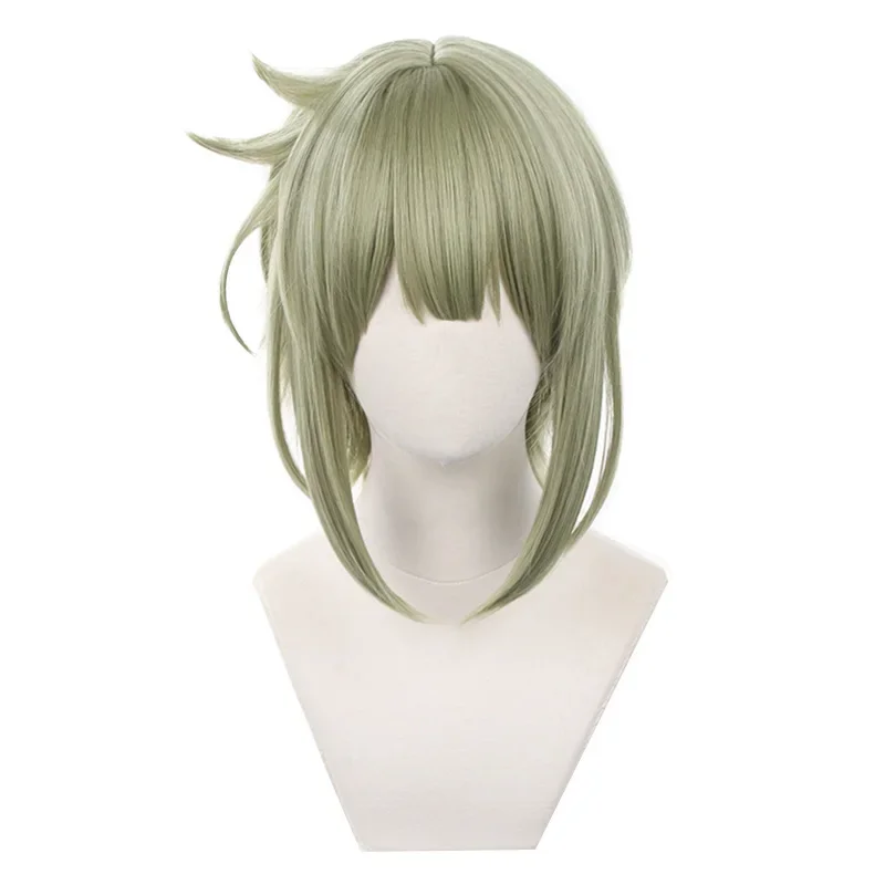 Elan Ceres Cosplay Wig Anime Mobile Suit Gundam: the Witch from Mercury Men Short Dark Green Heat Resistant Hair Wigs And Cap