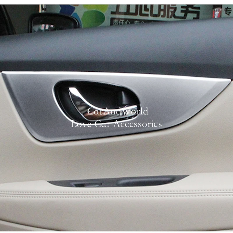 For Nissan X-trail  X Trail T32 Rogue 2014-2020 Interior Door Handle Bowl Frame Cover Trims ABS Chrome Car-styling Accessories