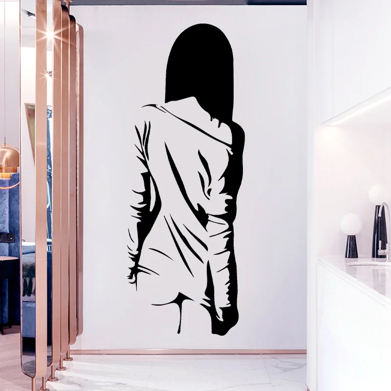 

Fashion Beautiful Girl Figure Silhouette Wall Sticker Vinyl Home Decor for Room, Bedroom, Car, Door Decals Removable Mural D507