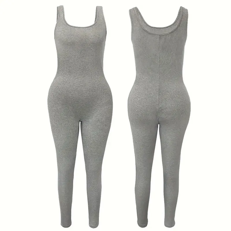 Jumpsuits For Women Sexy Sleeveless Tank Top One Piece Bodycon Full Length Jumpsuits Workout Yoga Long Rompers Bodysuit