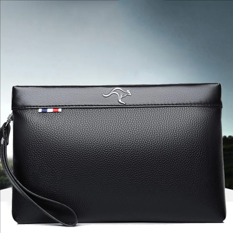 New Business Style Men's Clutch Large Wallet Soft PU Leather Male Wristlet Pack Bag Elegant Leisure Stylish Hand Bags Man Pouch