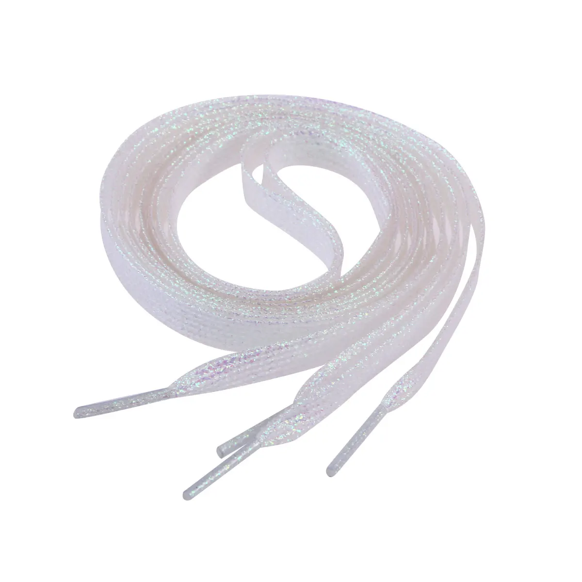 

Colored Shoelaces Glitter Flat Laces for Sneakers Sports Shoes Canvas 120cm Bright White perfect fit DIY Projects Training Set