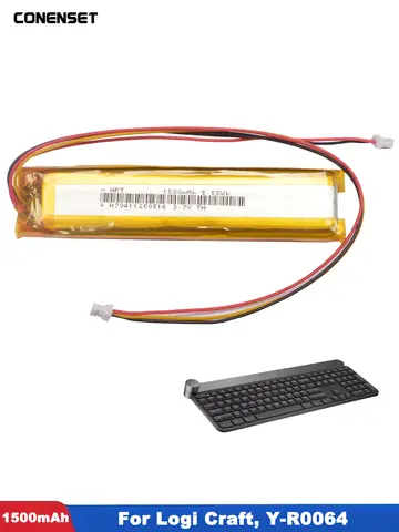 3.7V 1500mAh Replacement Keyboard Battery For Logitech Craft Y-R0064 Wireless Keyboard 533-000142 Accessories