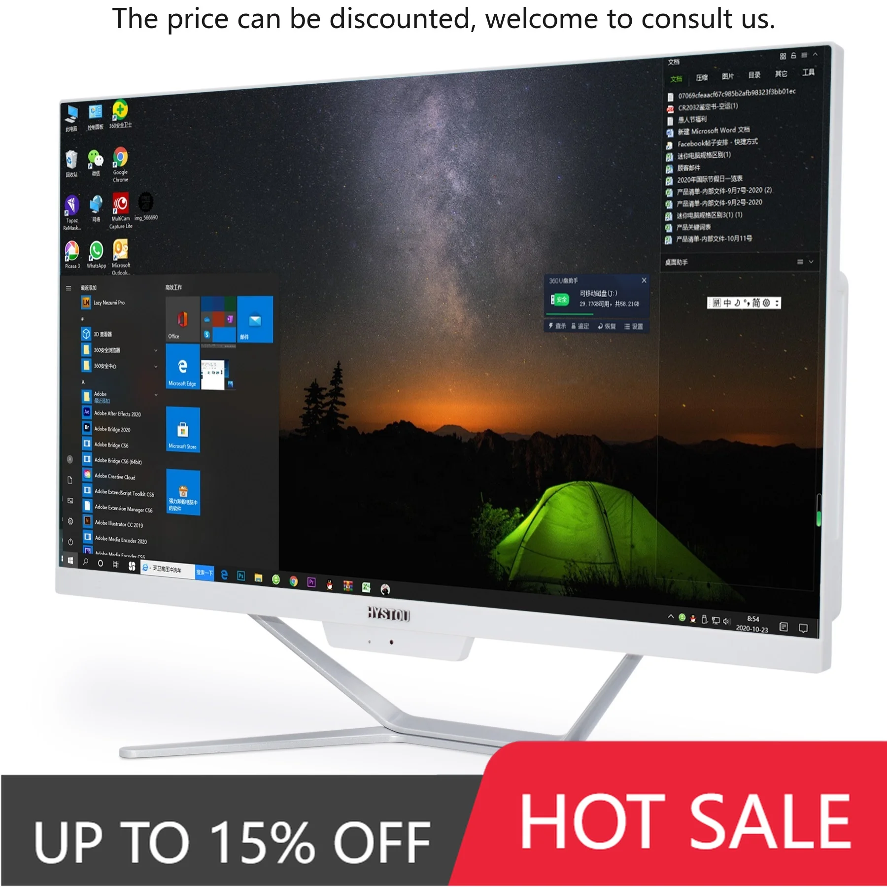 

All In One Gaming Pc Core I5 10400F I7 7500u Penti.um G6400 GTX 1050ti Graphics Monoblock Desktop Computer