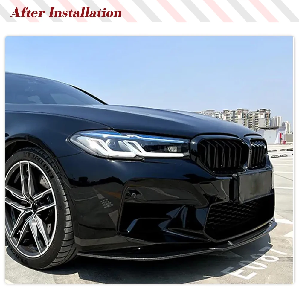 Carbon Fiber Front Bumper Lip Spoiler Splitters For BMW F90 M5 LCI Competition 2021- 2023 Front Spoiler Splitters Bumper Guard