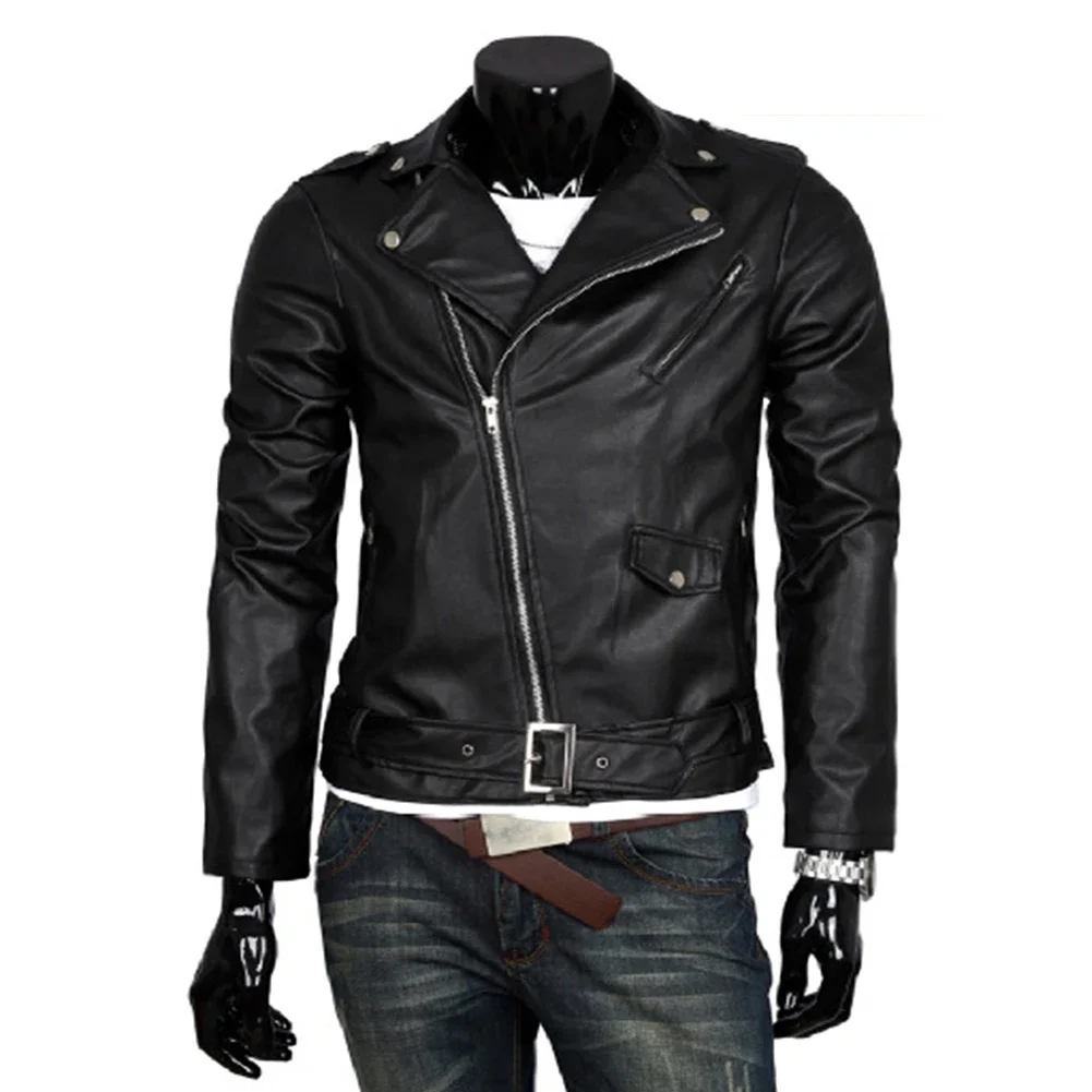 Men Leather Jacket Slim Fit Motorcycle Jacket Zipper Casual Coat Spring Autumn Winter 18 S15c0ac87e4f142599da1486684dbf3adw