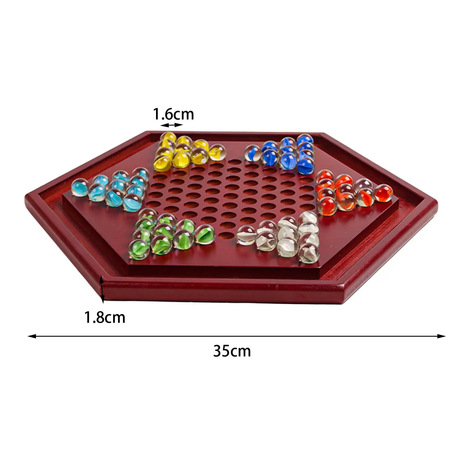 Wooden Chinese Checkers Handmade for Kids Adults 13.78" Christmas Present Fun Game Toy Classic Strategy Game Family Board Games