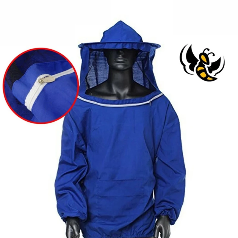 

Blue Bee Sting-Proof Suit Half-Body Bee-Proof Suit Cotton Beekeeping Suit Outdoor Beekeeping Clothing