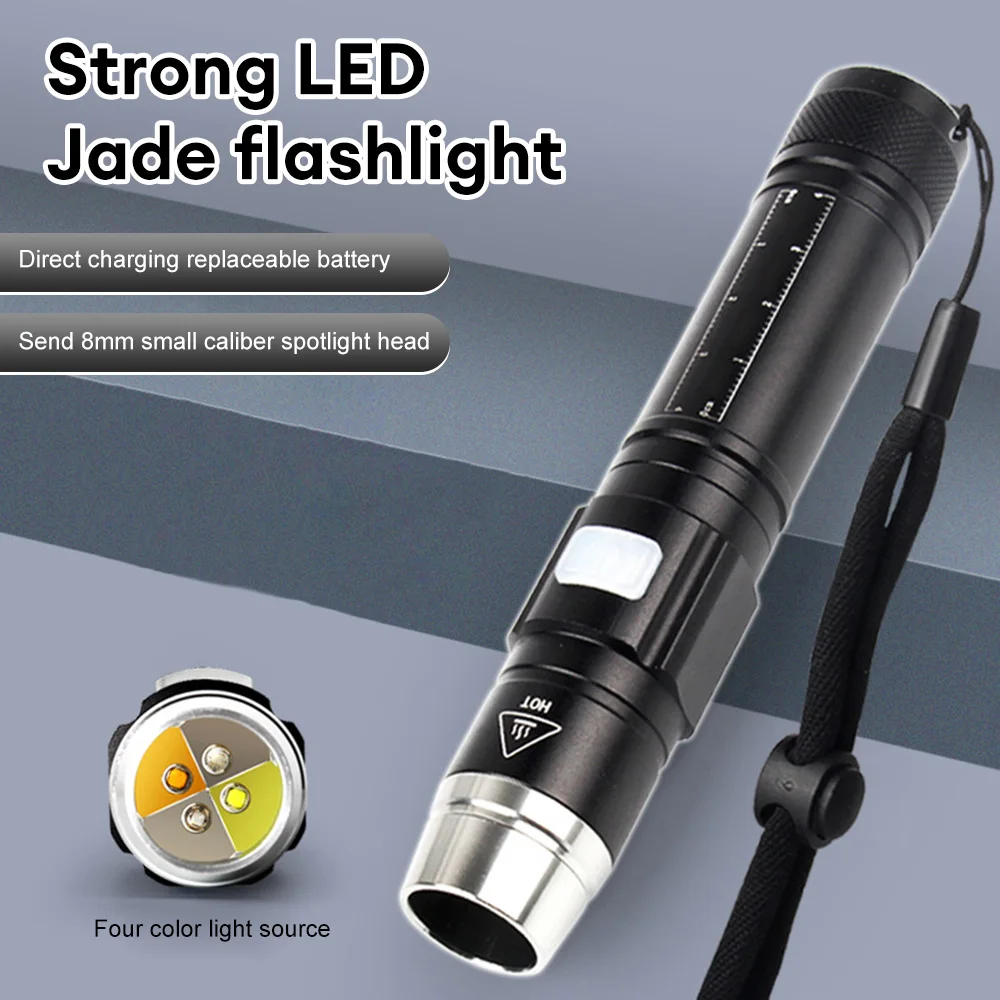 Three Light Gem Identification Flashlight Jade Jewelry Gemstone Identification Lights Mini LED Flashlight Pocket Torch