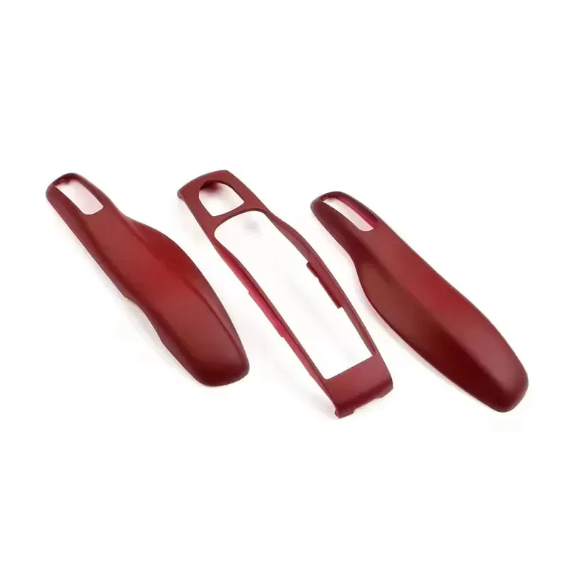 ABS Car Key Case Bordeaux Red Color for Porsche Mancan Panamera Cayenne 718 911 Boxster Cayman Key Cover Shell Replacement Kit