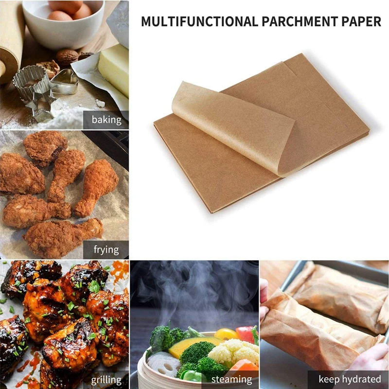 300 Pcs Parchment Paper Sheets 12X16inch Non-Stick Unbleached Precut Baking Paper For Baking Grilling Air Fryer Steaming