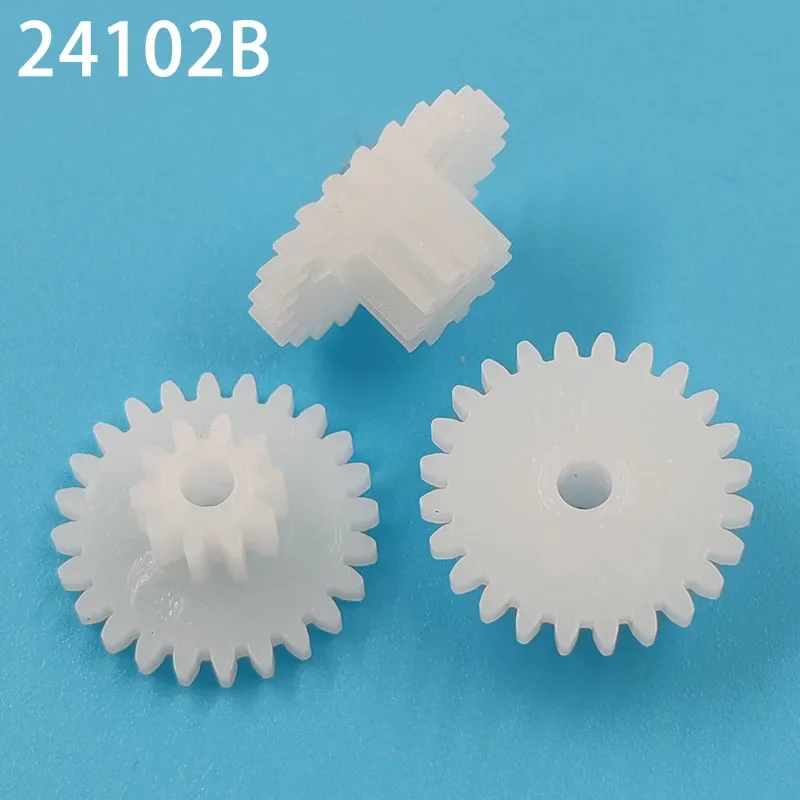 

24102B 0.5M Gear 13mm Diameter 24 Teeth 10 Teeth POM Plastic Pinion 2MM Motor Shaft Toy Parts Wheels 10pcs/lot