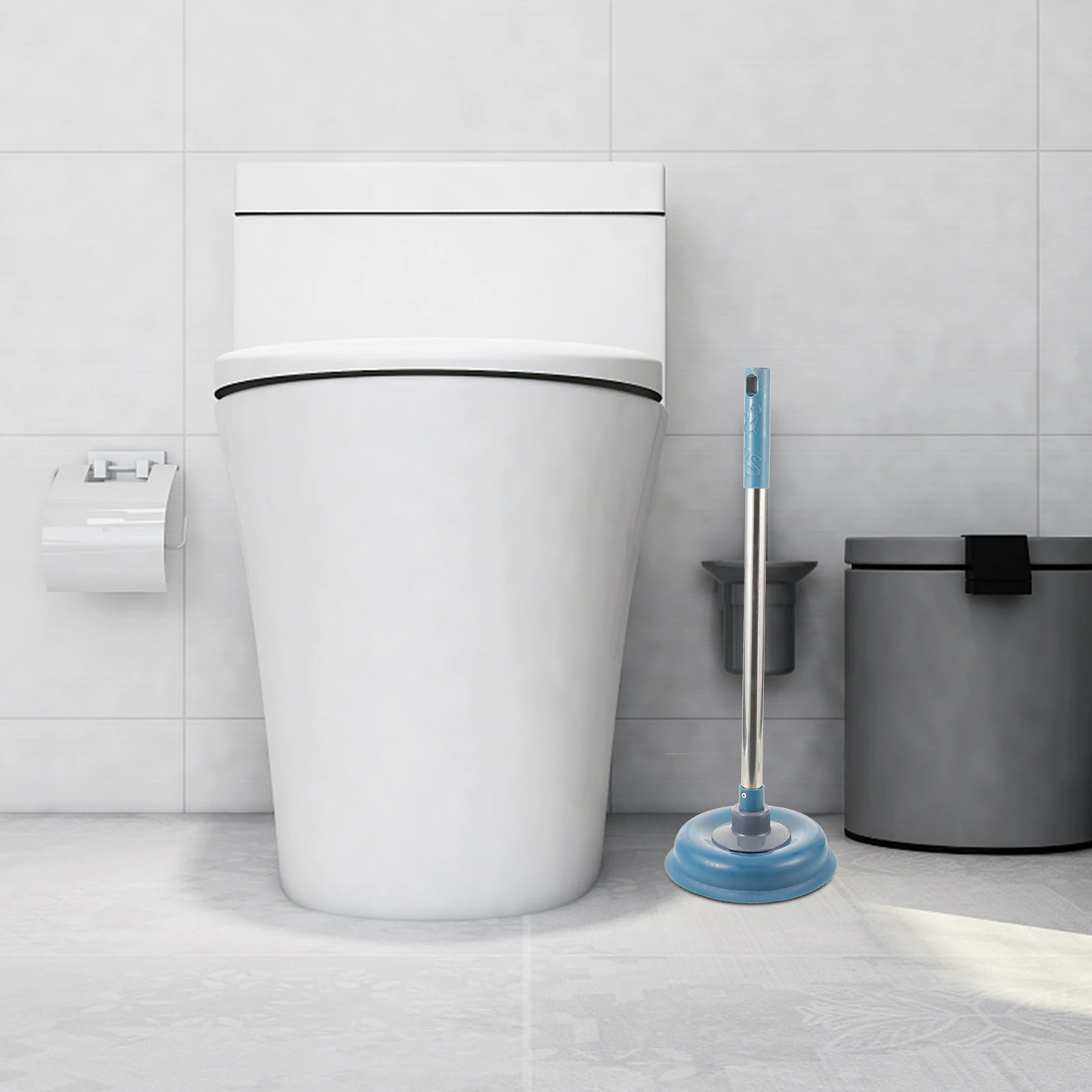 

Long Handle Toilet Plunger Heavy Duty Tool Sink Bathroom Shower Bathtub Clogged Drain Removal Efficient CleaningToilet Unclogger