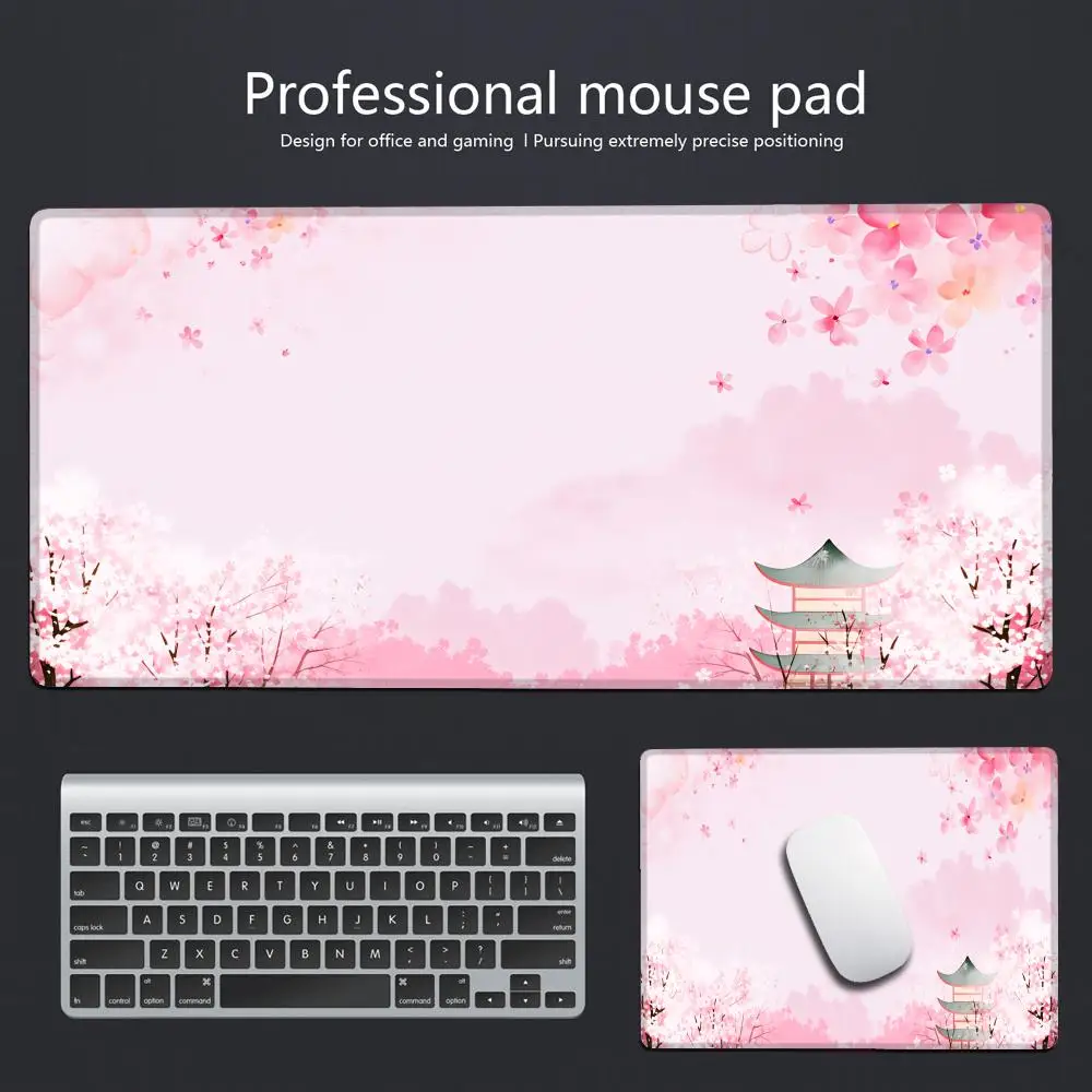 

HYBXAXC Mouse Pad Gamer Ink Painting Cherry Blossom XL Mousepad XXL MousePads Carpet Natural Rubber Computer Desktop Mouse Pad