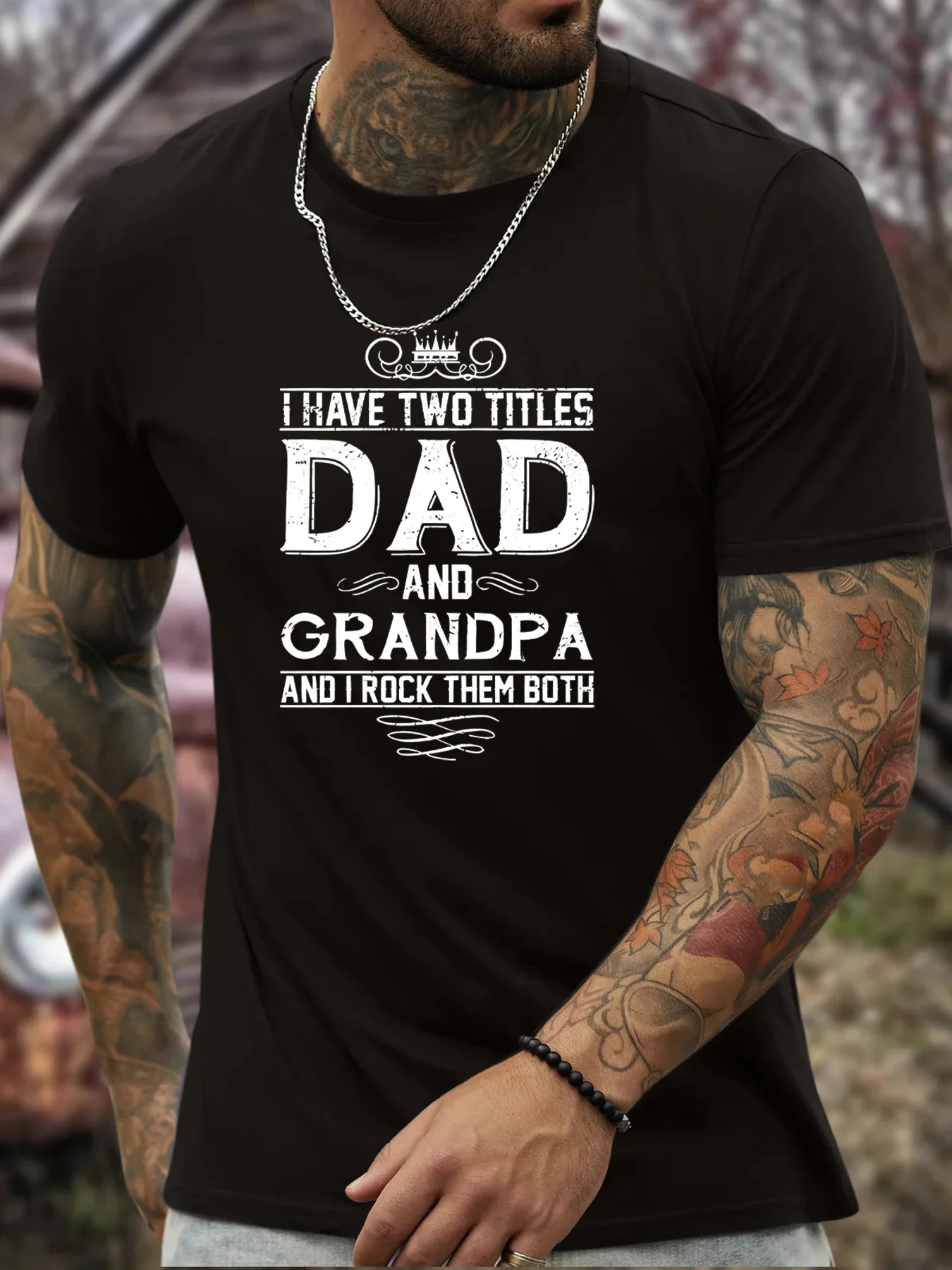 Summer-Spring men's fashion T-shirt with a comfortable fit, casual crew neck short sleeves, printed with the words