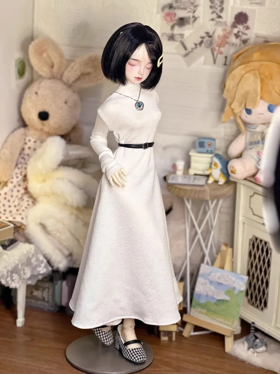 D09-P166 children handmade toy  1/3 1/6 1/4 MDD MSD BJD Doll clothes white color Versatile base skirt 1pcs